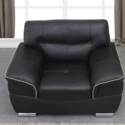 Fauteuil En Cuir THIBAULT - Noir -Promos Fauteora Magasin canape 159577