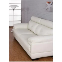 Fauteuil En Cuir De Buffle MANUELLA - Blanc Ivoire 39 Fauteuil En Cuir De Buffle MANUELLA - Blanc Ivoire -Promos Fauteora Magasin canape 18992