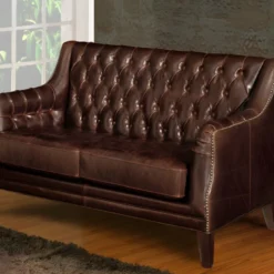 Fauteuil En Cuir COLBERT - Marron -Promos Fauteora Magasin canape 190157