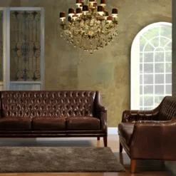 Fauteuil En Cuir COLBERT - Marron -Promos Fauteora Magasin canape 190159