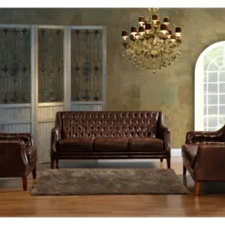 Fauteuil En Cuir COLBERT - Marron -Promos Fauteora Magasin canape 190160