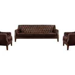 Fauteuil En Cuir COLBERT - Marron -Promos Fauteora Magasin canape 190162