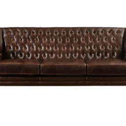 Fauteuil En Cuir COLBERT - Marron -Promos Fauteora Magasin canape 190164