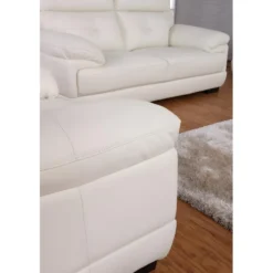 Fauteuil En Cuir De Buffle MANUELLA - Blanc Ivoire 37 Fauteuil En Cuir De Buffle MANUELLA - Blanc Ivoire -Promos Fauteora Magasin canape 19053