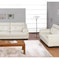 Fauteuil En Cuir De Buffle MANUELLA - Blanc Ivoire 33 Fauteuil En Cuir De Buffle MANUELLA - Blanc Ivoire -Promos Fauteora Magasin canape 19122