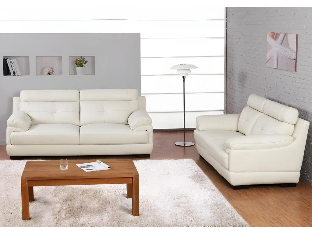 Fauteuil En Cuir De Buffle MANUELLA - Blanc Ivoire 14 Fauteuil En Cuir De Buffle MANUELLA - Blanc Ivoire – Image 12