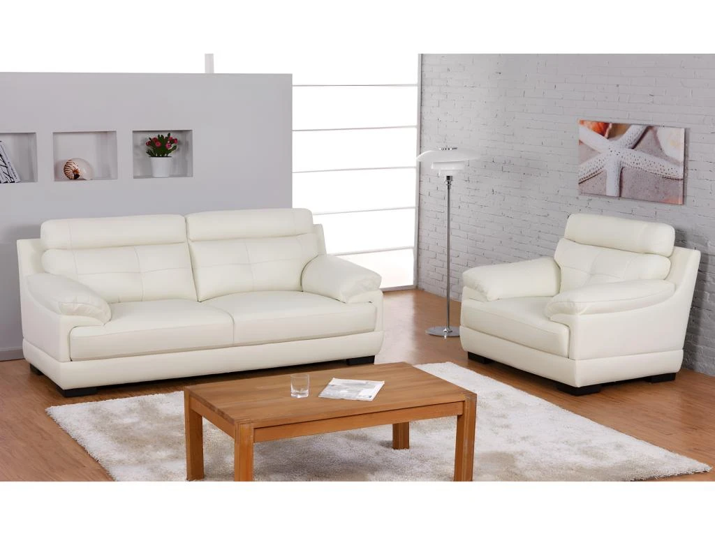 Fauteuil En Cuir De Buffle MANUELLA - Blanc Ivoire 13 Fauteuil En Cuir De Buffle MANUELLA - Blanc Ivoire – Image 11