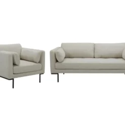 Fauteuil En Tissu Anthracite Et Pieds En Métal ISABELLA -Promos Fauteora Magasin canape 19218163