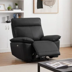Fauteuil Relax électrique En Cuir De Vachette Noir NOVENA 24 Fauteuil Relax électrique En Cuir De Vachette Noir NOVENA -Promos Fauteora Magasin canape 22253877