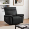 Fauteuil Relax électrique En Cuir De Vachette Noir NOVENA