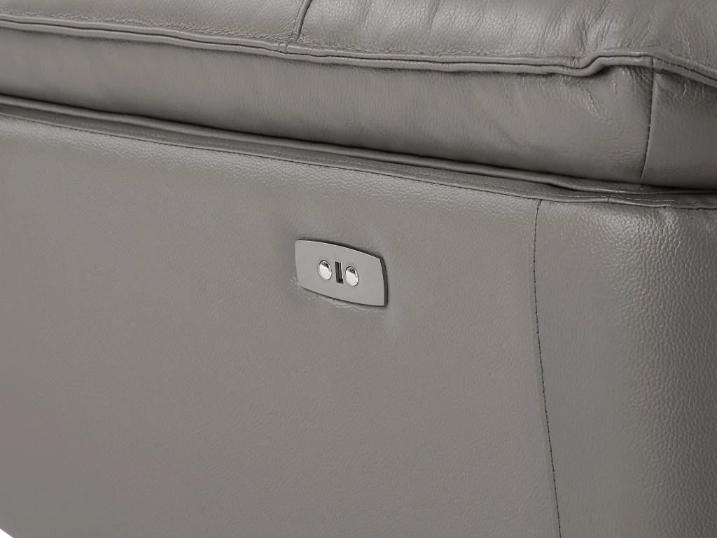 Fauteuil Relax électrique En Cuir De Vachette Gris NOVENA 10 Fauteuil Relax électrique En Cuir De Vachette Gris NOVENA – Image 8