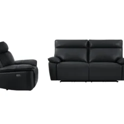Fauteuil Relax électrique En Cuir De Vachette Gris NOVENA 25 Fauteuil Relax électrique En Cuir De Vachette Gris NOVENA -Promos Fauteora Magasin canape 22266527