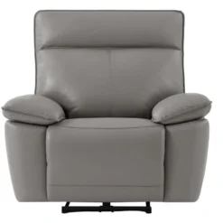 Fauteuil Relax électrique En Cuir De Vachette Gris NOVENA 16 Fauteuil Relax électrique En Cuir De Vachette Gris NOVENA -Promos Fauteora Magasin canape 22266531