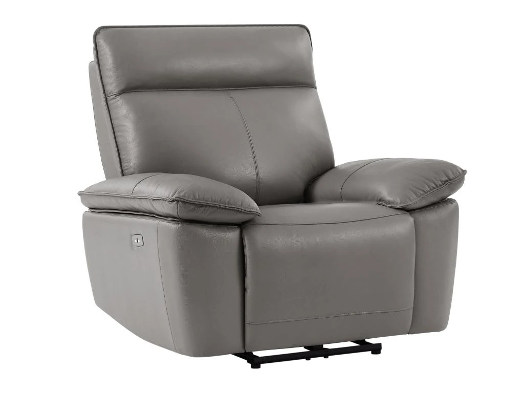 Fauteuil Relax électrique En Cuir De Vachette Gris NOVENA 4 Fauteuil Relax électrique En Cuir De Vachette Gris NOVENA – Image 2