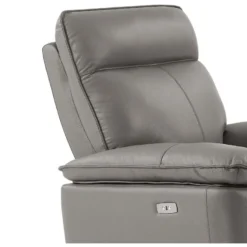 Fauteuil Relax électrique En Cuir De Vachette Gris NOVENA 19 Fauteuil Relax électrique En Cuir De Vachette Gris NOVENA -Promos Fauteora Magasin canape 22266535