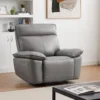 Fauteuil Relax électrique En Cuir De Vachette Gris NOVENA -Promos Fauteora Magasin canape 22266659