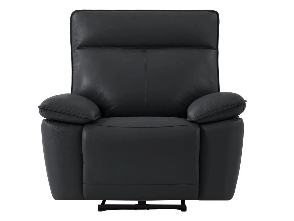 Fauteuil Relax électrique En Cuir De Vachette Noir NOVENA 5 Fauteuil Relax électrique En Cuir De Vachette Noir NOVENA – Image 3