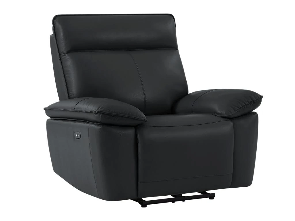Fauteuil Relax électrique En Cuir De Vachette Noir NOVENA 4 Fauteuil Relax électrique En Cuir De Vachette Noir NOVENA – Image 2