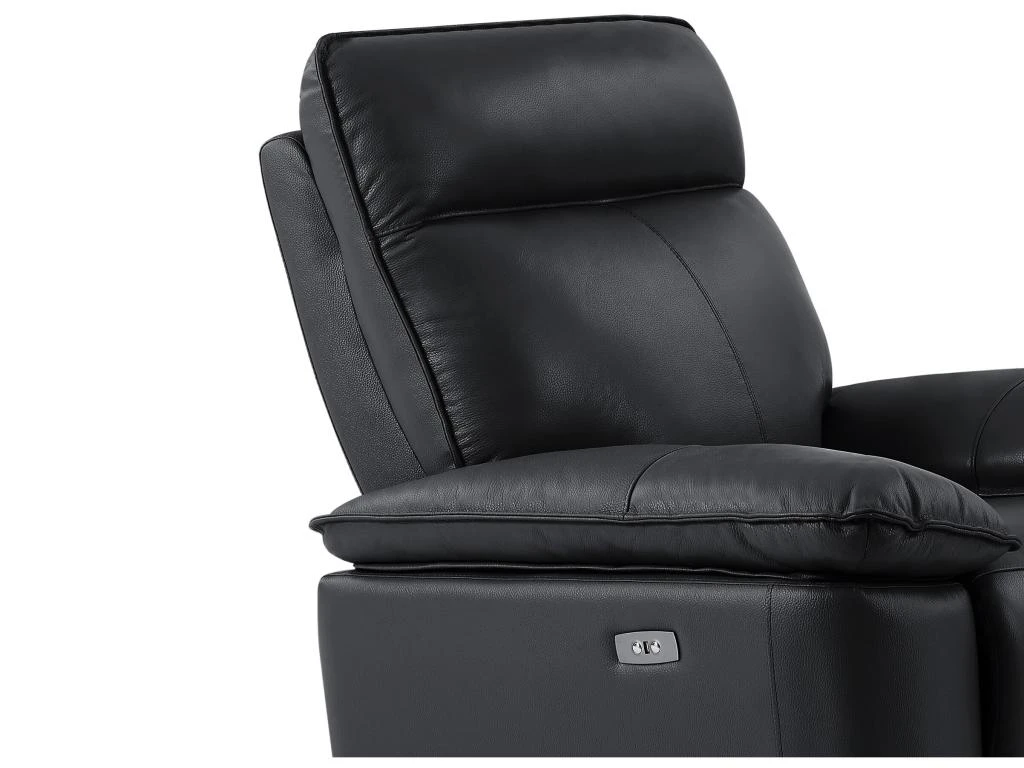 Fauteuil Relax électrique En Cuir De Vachette Noir NOVENA 8 Fauteuil Relax électrique En Cuir De Vachette Noir NOVENA – Image 6