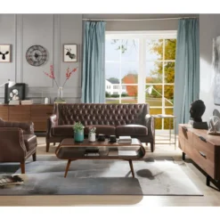 Fauteuil En Cuir COLBERT - Marron -Promos Fauteora Magasin canape 292981