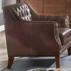 Fauteuil En Cuir COLBERT - Marron -Promos Fauteora Magasin canape 292987
