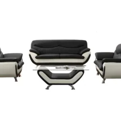 Fauteuil En Simili INDICE - Bicolore Noir Et Ivoire -Promos Fauteora Magasin canape 322185