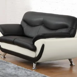 Fauteuil En Simili INDICE - Bicolore Noir Et Ivoire -Promos Fauteora Magasin canape 322191