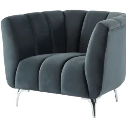 Fauteuil PEGOUM En Velours - Anthracite 11 Fauteuil PEGOUM En Velours - Anthracite -Promos Fauteora Magasin canape 341251