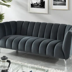 Fauteuil PEGOUM En Velours - Anthracite 13 Fauteuil PEGOUM En Velours - Anthracite -Promos Fauteora Magasin canape 341301