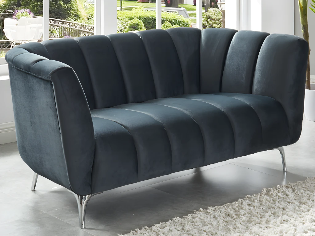 Fauteuil PEGOUM En Velours - Anthracite 8 Fauteuil PEGOUM En Velours - Anthracite – Image 6