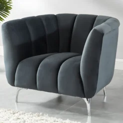 Fauteuil PEGOUM En Velours - Anthracite 15 Fauteuil PEGOUM En Velours - Anthracite -Promos Fauteora Magasin canape 341305