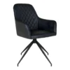 KARBO - Fauteuil Pivotant Simili Noir Et Piétement Acier -Promos Fauteora Magasin chaise 10030173