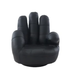 Fauteuil Main Enfant Pivotant En Simili CATCHY - Noir -Promos Fauteora Magasin fauteuil enfant 395645