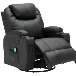 Fauteuil Massant SILVANO En Simili - Noir -Promos Fauteora Magasin fauteuil massant 438765