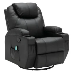 Fauteuil Massant SILVANO En Simili - Noir -Promos Fauteora Magasin fauteuil massant 438767