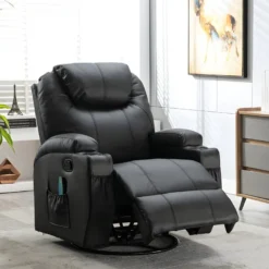Fauteuil Massant SILVANO En Simili - Noir