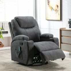 Fauteuil Massant SILVANO En Tissu - Gris