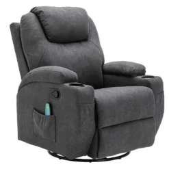 Fauteuil Massant SILVANO En Tissu - Gris -Promos Fauteora Magasin fauteuil massant 438789