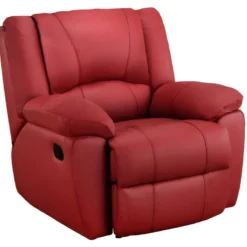 Fauteuil Relax En Cuir AROMA - Rouge -Promos Fauteora Magasin fauteuil relax 191389