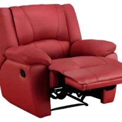 Fauteuil Relax En Cuir AROMA - Rouge -Promos Fauteora Magasin fauteuil relax 191390