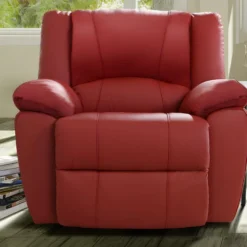 Fauteuil Relax En Cuir AROMA - Rouge -Promos Fauteora Magasin fauteuil relax 191391