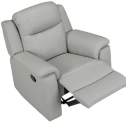 Fauteuil Relax EVASION En Cuir - Gris Clair -Promos Fauteora Magasin fauteuil relax 318035