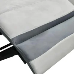 Fauteuil Relax En Microfibre Gris Clair Et Bandes Anthracites TALCA -Promos Fauteora Magasin fauteuil relax 350403