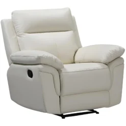 Fauteuil Relax En Cuir De Buffle PAKITA - Ivoire -Promos Fauteora Magasin fauteuil relax 367511