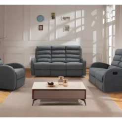Fauteuil Relax En Tissu GIORGIA - Gris