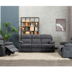 Fauteuil Relax En Tissu TOLZANO - Anthracite