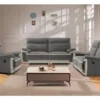 Fauteuil Relax électrique En Velours METTI - Gris Et Bandes écru -Promos Fauteora Magasin fauteuil relax 397501