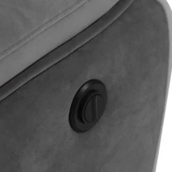 Fauteuil Relax électrique En Velours METTI - Gris Et Bandes écru -Promos Fauteora Magasin fauteuil relax 397513