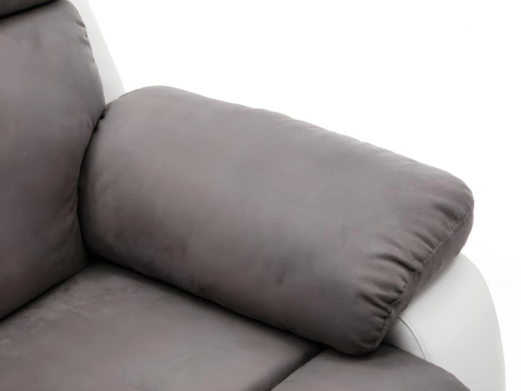 Fauteuil Relax En Microfibre Et Simili TOLZANO - Gris Et Blanc 8 Fauteuil Relax En Microfibre Et Simili TOLZANO - Gris Et Blanc – Image 6