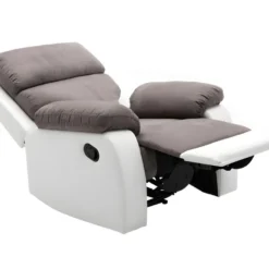 Fauteuil Relax En Microfibre Et Simili TOLZANO - Gris Et Blanc 13 Fauteuil Relax En Microfibre Et Simili TOLZANO - Gris Et Blanc -Promos Fauteora Magasin fauteuil relax 399957